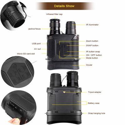 2X 확대 야간 시력 쌍안경 3W 850mm IR LED
