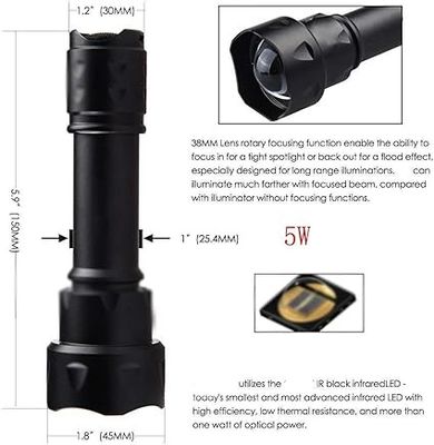 IR 940nm 광원 유형 850nm LED 광 경로 거리 100 야드 알루미늄 리?? 폴리머 배터리 필요