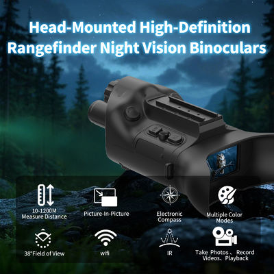 New Model NVG08F Head-Mounted High-Definition Rangefinder Night Vison Binoculars 30MP photos (7392×4160) 2K smooth video recording (2560×1440) Built-in 6000mAh battery 1200m Day or Night ultra-clear 
